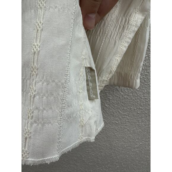 Woolrich Womens Shirt Size Medium Ivory Floral Long Sleeve Button Up Collared - Picture 5 of 12